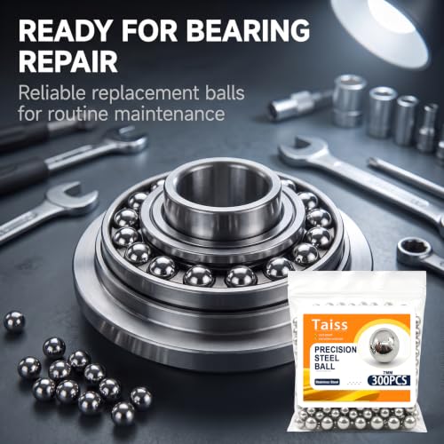 Taiss 300PCS 7mm 304 Stainless Steel Precision Balls,Precision Steel Ball Assortment Kit,Metal Balls - size: 300PCS 7mm 304 Stainless Steel Ball