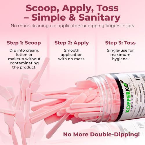 Kopperko Cosmetic Spatulas, 2.5 Inch, 100 Pack, Pink - color: Pink, size: 100 Spatulas