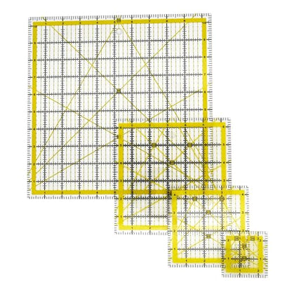 Quilting Rulers Sewing Ruler,Acrylic Quilting Ruler Templates,Precision Cutting Tools for Patchwork Fabric,Sewing Supplies Yellow(2.5"X2.5",4.5"X4.5",6.5"X6.5",10.5"X10.5") - color: Yellow