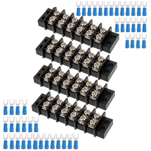 4PCS 6 Circuits Dual Row Screw Terminals Strip with 48PCS Connector - style: 6 Circuits
