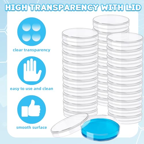 60 Pack 60 x 15 mm Plastic Petri Dishes with Lids - size: 60pcs 60MM