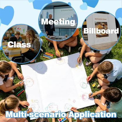 8 Pack Trifold Poster Board, 36×48 Inch Display Board with Pre-Creased Design, 3mm Thick Large Size Project Board, Multipurpose Presentation Board for Science Fairs, School Projects & Events