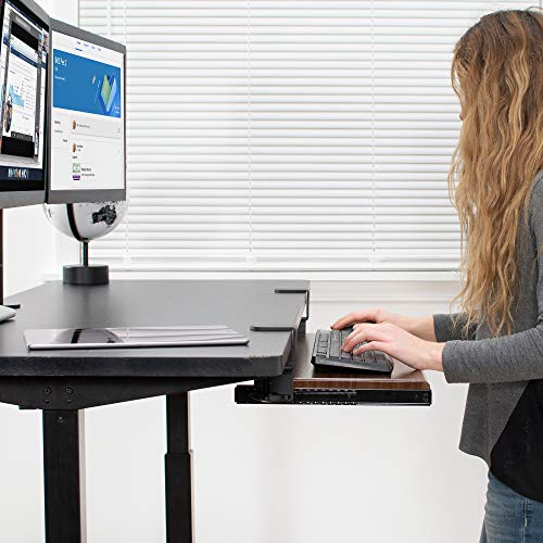VIVO Dark Walnut Clamp-on 27 x 11 in Keyboard Tray, MOUNT-KB05D - color: Dark Walnut, size: 27 inch