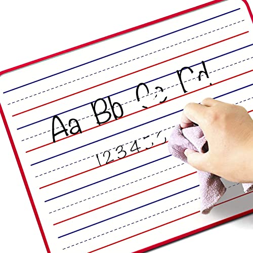 SCRIBBLEDO Magnetic Lined Dry Erase Whiteboard 9 x 12, Double Sided - color: Red