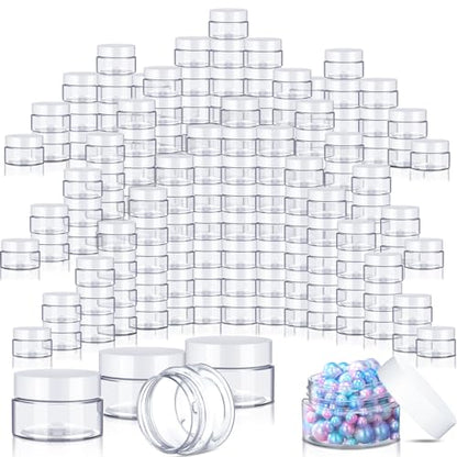 200 Pcs 1 oz Plastic Containers Jars with Lids, White - color: White, size: 1 oz