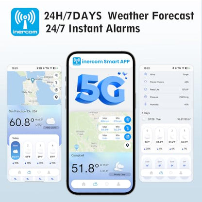5G/2.4G WiFi Smart Weather Station with App, 24/7 AI Weather Forecast, Weather Stations Wireless Indoor Outdoor with UV, Alerts, Rain Gauge, Wind Speed and Direction, 2 Years Data Export