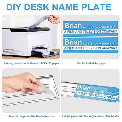 acrylic name plate for desk clear table tents widely used table display for office metting school classroom 24 Pieces
