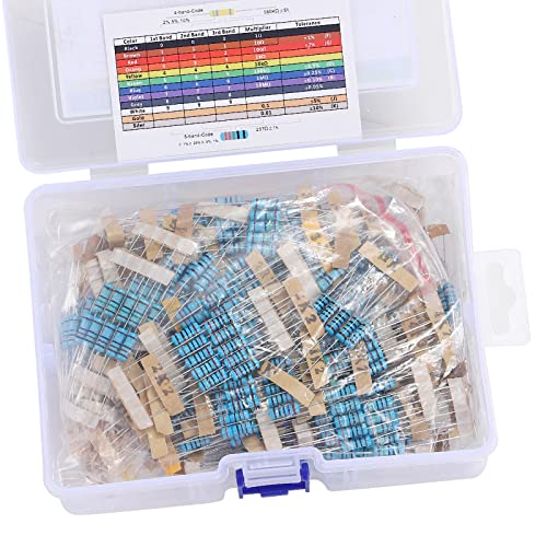 130 Values 650PCS Resistor Kit 1W 1% Metal Film Resistors 1 Ohm-3M Ohm Assortment Kit for DIY Projects and Experiments