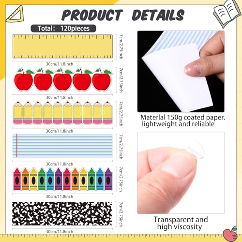 Containlol 118ft Bulletin Board Border Classroom Border, Apple Style - style: Apple Style