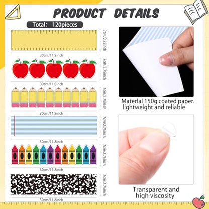 Containlol 118ft Bulletin Board Border Classroom Border, Apple Style - style: Apple Style