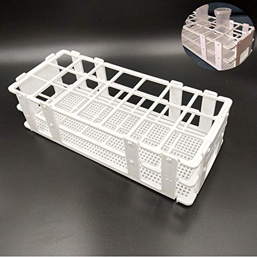 3 Packs Plastic Test Tube Rack, 21 Holes Lab Test Tube Rack Holder for 30mm Test Tubes, White, Detachable (21 Holes) - color: 21 Holes