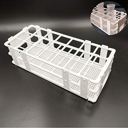 3 Packs Plastic Test Tube Rack, 21 Holes Lab Test Tube Rack Holder for 30mm Test Tubes, White, Detachable (21 Holes) - color: 21 Holes
