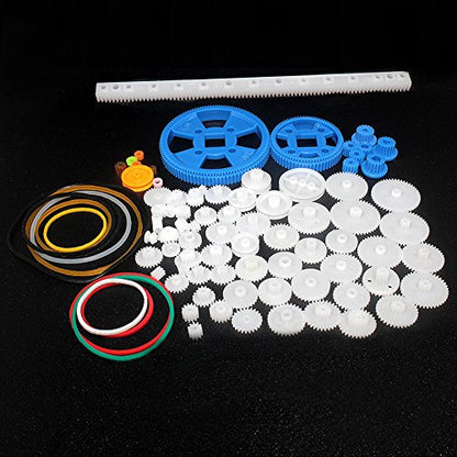 80Pcs Plastic DIY Robot Gear Kit Gearbox Motor Gear Set for DIY Car Robot