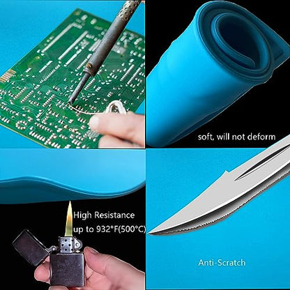 Magnetic Silicone Soldering Mat 13.8 x 9.8 inch Repair Work Pad for Solder