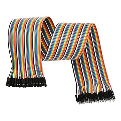 Fielect Male to Female Dupont Jumper Wires 40P Breadboard Jumper Wires Colorful Ribbon Cables 50cm Long 1Pcs - color: M/F, size: 50cm 1PCS
