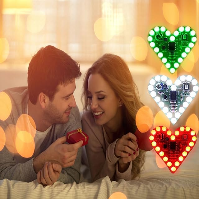 MiOYOOW 3-Set Heart-Shaped LED Light Kits, Soldering Practice Kit for Teens