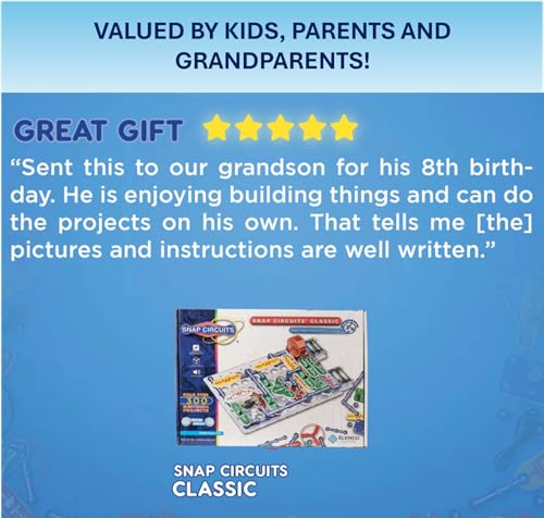 SNAP CIRCUITS Classic SC-300 STEM Electronics Kit, 300+ Projects, Ages 8+ - size: 300 Projects