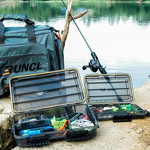 RUNCL Fishing Tackle Box, Waterproof Tray for Jigs Lures, Thicker Floating Tackle Utility Box with Adjustable Dividers, 3600/3700/Large 3700 Size - color: 1PC Deep 3700