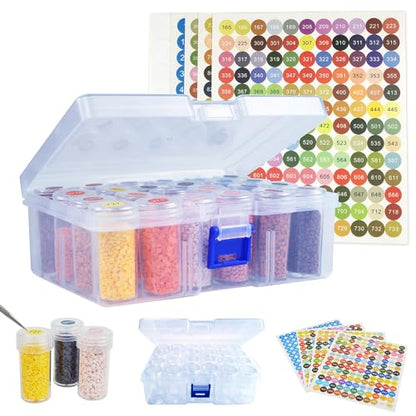 Mlife Diamond Art Storage Containers - 1 Pack 24 Jars with Label, Organizers for Jewelry Beads, Small Gem, Storage - size: 24 Jars