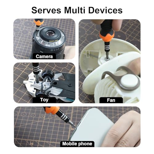 Laptop Precision Screwdriver Set,33 in 1 Magnetic Small Screwdriver Electronic Repair Tool Kit for Phone, Glasses, Watch, Ring Doorbell, RC Car, Xbox,Toys - color: Orange