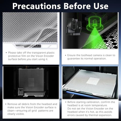 Vision Encoder Plate for Bambu Lab H2S/H2D/H2C 3D Printer,Sub-50µm Motion Accuracy,Injection-Mold-Level Dimensional Precision,Calibration Before Printing Detailed Miniatures or Large Engineering Parts - color: Vision Encoder Plate(Grey)