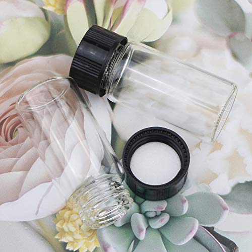 14pcs 5ml Small Clear Glass Bottle Vials with Plastic Screw Cap - color: Clear, size: 5ml