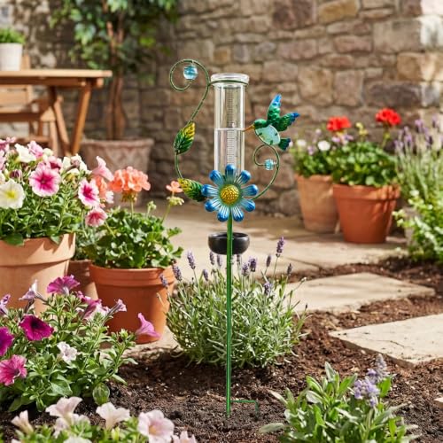 MUMTOP Hummingbird Rain Gauge for Outdoor Lawn, Yard and Garden - color: Upgrade Hummingbird