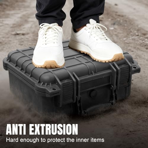 Jack Boss 13.6X11.4X6 Inch Hard Case, Portable Weather Waterproof Protective Camera Case with Customizable Foam, Foam Case Fit Use of Drones, Camera, Equipments, Black,upgraded (Pack of 2) - color: Black, size: 13.6x11.4x6 in (Pack of 2)