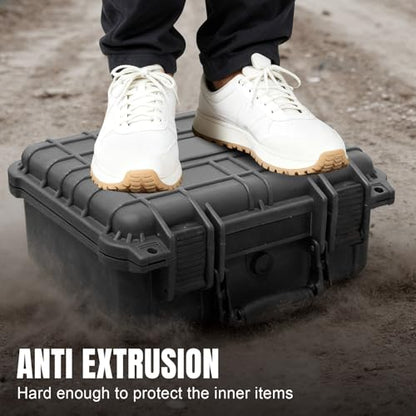 Jack Boss 13.6X11.4X6 Inch Hard Case, Portable Weather Waterproof Protective Camera Case with Customizable Foam, Foam Case Fit Use of Drones, Camera, Equipments, Black,upgraded (Pack of 2) - color: Black, size: 13.6x11.4x6 in (Pack of 2)