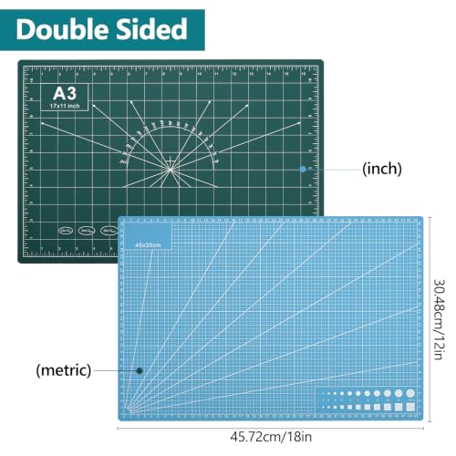 12x18in Self Healing Cutting Mat Kit with Ruler & Knife, for Sewing DIY