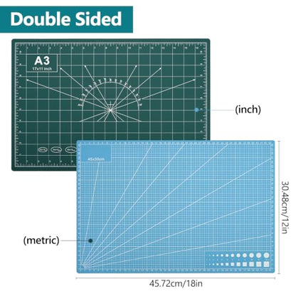 12x18in Self Healing Cutting Mat Kit with Ruler & Knife, for Sewing DIY