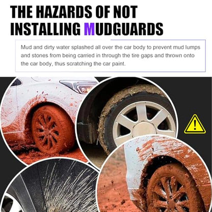 2 PCS Car Mud Flaps, Splash-Proof Mud Splash Guards Tire Protector, Front and Rear Mudguard Replacement, Universal for Most Sedans (Black #S) - color: Black #S