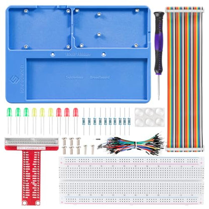 SunFounder RAB Holder Breadboard Kit for Raspberry Pi Compatible with Arduino Uno R4 Minima/WiFi/Uno R3/Mega R3, Raspberry Pi 5 4B 3B+ 3B 2 Model B and 400 830 Points Breadboard - color: Pi4 RAB Holder Kit