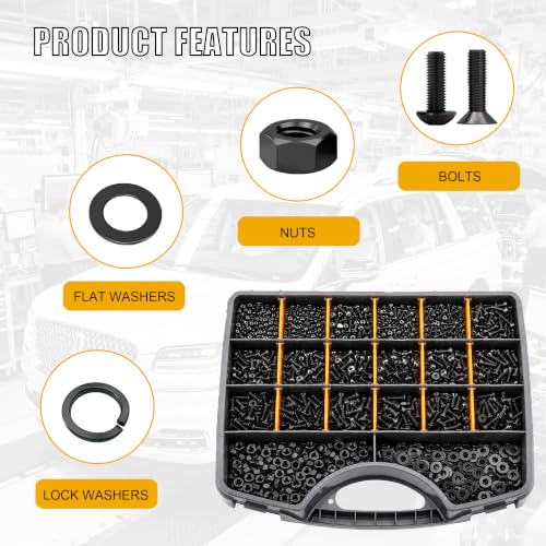 ZTF 4065pcs Metric Screw Assortment Kit，M2 M3 M4 M5 Assorted Screws - size: Flat+Button Head 4005Pcs