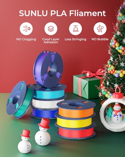 SUNLU PLA Filament 1.75mm, 250g Spool Bundle, 3D Printer Filament - color: Pla Bundle-250gx8-2230026