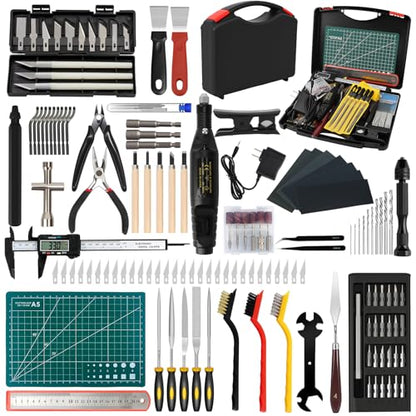 158 PCS 3D Printing Tool Kit, 3D Printing Accessories with Nozzle Cleaning Kit, Deburring Tool, Digital Caliper, Mini Rotary Tool, Smoothing Tools, 3D Printer Tools for Removing Finishing 3D Print - color: 158PCS