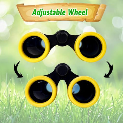 Binoculars for Kids, Kids Binoculars for 3-12 Boys Girls, Outdoor Toys - color: Yellow