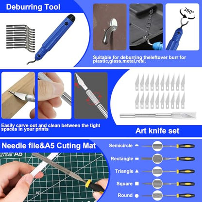 135PCS 3D Printer Tools Kit,3D Printer Accessories for 3D Printer Modeler Basic Tools Diverse,Including Nozzle Cleaning Kit,Polishing Machine,Deburring Tool for Remove/Trim and Finish 3D Print - style: 135PCS