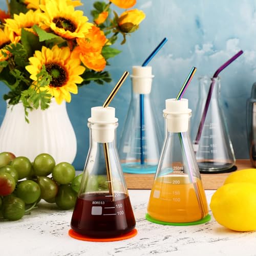 Copkim 25 Pcs Chemistry Flask Glasses, 6 Set 8.5 Oz,Lab Flask