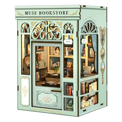CUTEBEE Book Nook Kit for Adults, DIY Miniature House Kit, Mini House - color: Muse Bookstore