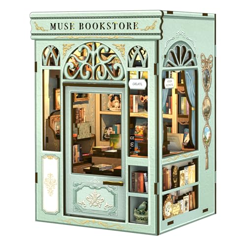 CUTEBEE Book Nook Kit for Adults, DIY Miniature House Kit, Mini House - color: Muse Bookstore