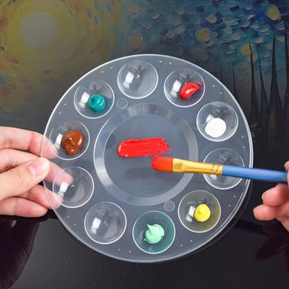 Paint Tray Palette,60pcs Paint Trays for Kids,Plastic Paint Pallet or Pupils to Painting,DIY Craft,Play Party at Home,Kindergarten or School(Clear) - size: 60pcs clear