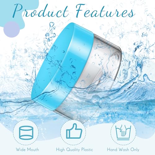 SATINIOR 36 Pcs Plastic Jars with Lids Round Leak Proof Airtight Container - color: Blue, size: 1 oz