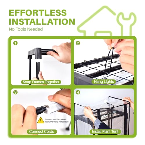Indoor Greenhouse with Grow Lights, 11.8x15.7x59 - size: greenhouse -11.8×15.7×59inch