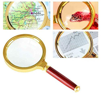 Magnifying Glass 10X Reading Magnifier Handheld 2" Glass Lens Jewelry Loupe Loop for Book and Newspaper Reading and Hobby Observation, Classroom Science