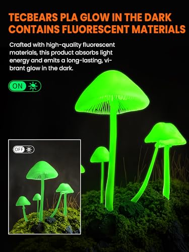TECBEARS Glow in The Dark PLA Filament, Neatly Wound Luminous PLA 3D Printer Filament Bundle, 250g/Spool, 2 Spool of PLA Black/White and 6 Spools of Glowing PLA Blue/Green/Red/Yellow - color: Black, White, Glow (Blue, Green, Red, Yellow, White to Blue, Wh