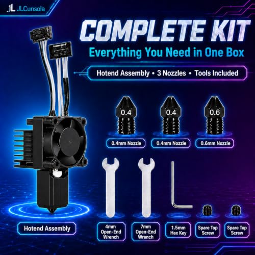 P1P P1S Hotend Complete Kit Fit for Bambu Lab 0.4mm 0.6mm Steel Nozzles