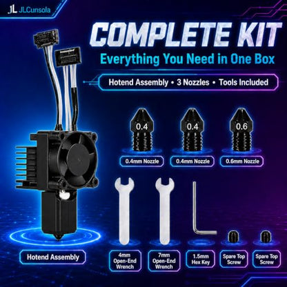 P1P P1S Hotend Complete Kit Fit for Bambu Lab 0.4mm 0.6mm Steel Nozzles