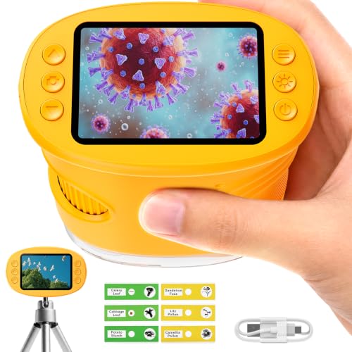 1000X Handheld Digital Microscope for Kids: Pocket Microscope for Stem Toy - color: Yellow