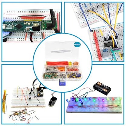 840 Pcs Breadboard Jumper Wire Cables for Arduino, 14 Values, 2 mm/0.08"-125 mm/4.92" U-Shape Magnetic Jumper Wires Assortment kit & 20Pcs 20cm/8 inch Length Dupont Cable Assorted Kit - size: 840pcs Jumper Wires + 20pcs Dupont Cable
